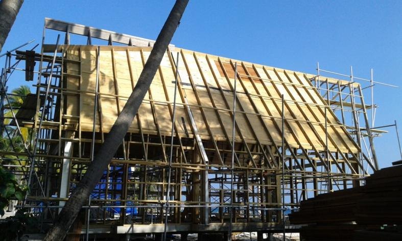 Timber frame construction for a resort building